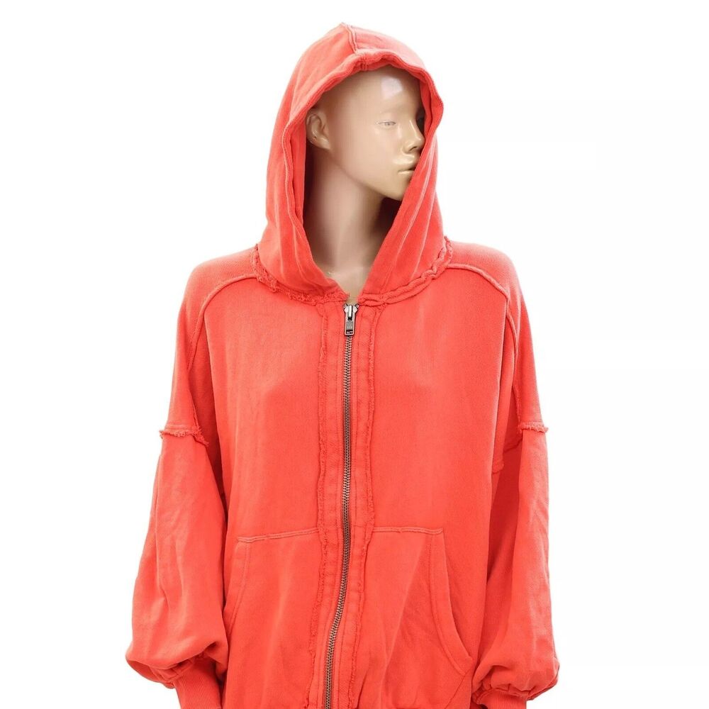 Free People Lucky Zip Up Hoodie Jacket Christmas Oversized XS 275974 - Picture 5 of 9